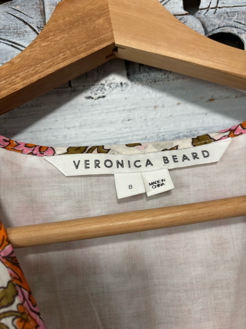 NEW VERONICA BEARD Lexington Pink Floral Cotton-seersucker Midi Dress - Picture 14 of 14